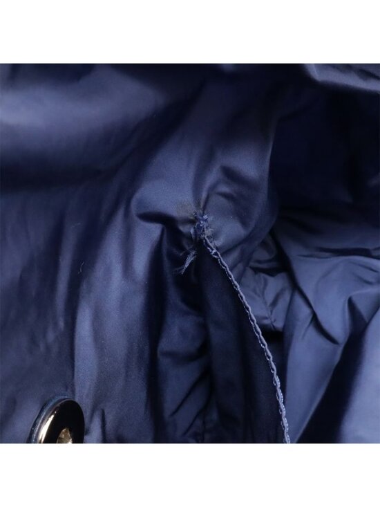 Chanel Tweed Print Chain Shoulder Rucksack Sac Backpack Nylon Blue